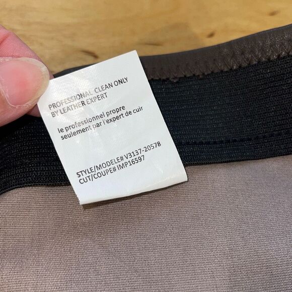 Vince Womens Lamb Leather Slim Ankle Zip Low Rise Legging Pants Brown XS NWT $99 - Picture 10 of 14